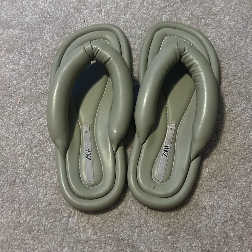 Zara Slippers - Size EU 41 - Mint Green - Fair Condition
